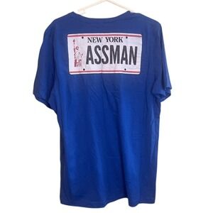 NWOT Bella + Canvas‎ Womens New York Assman License Plate Graphic Tee Blue XL